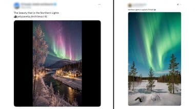 Northern Lights Pictures and Videos: Netizens Share Stunning Photos of Aurora Borealis Lighting Up the Night Sky Across the World