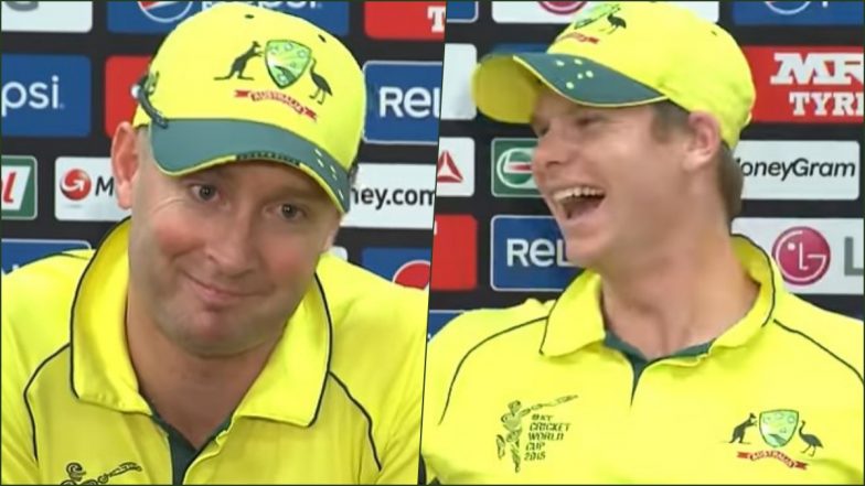 Old Video of Michael Clarke Smirking at Journo's ‘Sex’ and ‘Success’ Mix-Up Goes Viral, Watch Out for Steve Smith's Hearty Laugh!