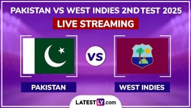 Pakistan vs West Indies Free Live Streaming Online, 2nd Test 2025: How To Watch PAK vs WI Cricket Match Live Telecast on TV in India?