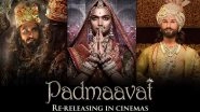 &lsquo;Padmaavat&rsquo; To Re-Release on January 24! Sanjay Leela Bhansali&rsquo;s Film Starring Ranveer Singh, Deepika Padukone and Shahid Kapoor All Set To Return to Theatres