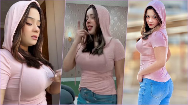 Pakistani TikToker Miss Wow Latest Viral Videos: Mehjabeen Misswow Shares Sexy Dance Reels In Pink Hoodie and Denim for Her Fans on Instagram