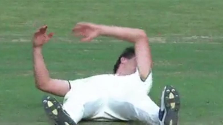 Pat Cummins Hilariously Falls Down While Appealing for LBW Against Ravindra Jadeja, During IND vs AUS 5th Test 2024–25 (Watch Video)