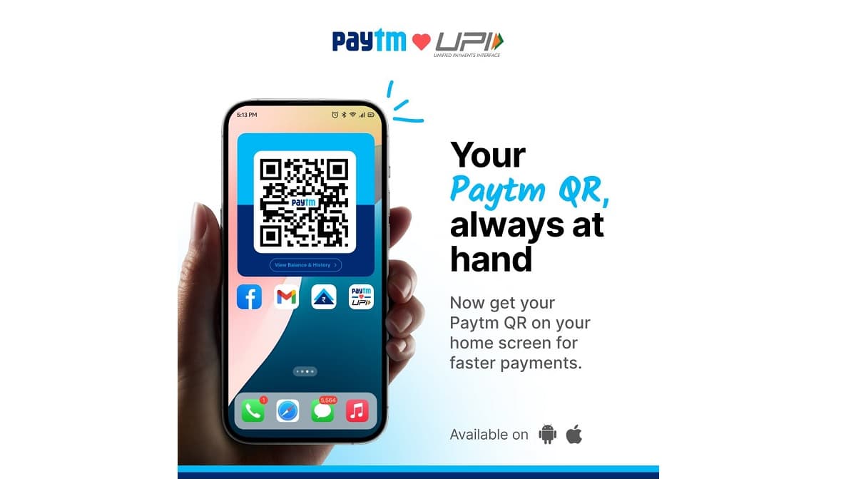 Paytm Launches ‘Receive Money QR Widget’ for Accepting Payments On-the-Go, Introduces ‘Coin-Drop Sound’ for Real-Time Notifications; Check Details