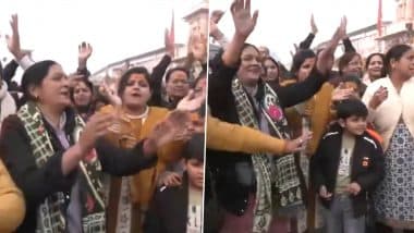 'Ram Aayenge': Devotees Chant Ram Bhajans As They Gather in Ayodhya on Occasion of First Anniversary of Ram Temple's Pran Pratishtha Ceremony (Watch Videos)