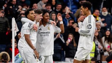 Real Madrid 5–2 Celta Vigo, Copa Del Rey 2024–25: Endrick Scores Brace, Vinicius Jr, Kylian Mbappe and Federico Valverde Net One Each As Carlo Ancelotti and Co Secure Quarter-Final Spot (Goals Video Highlights)