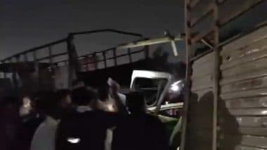 Nashik Mumbai Highway Road Accident: 6 Dead, 5 Injured in Tempo-Truck Collision on Flyover in Maharashtra (Watch Video)