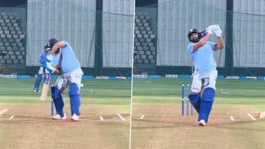 Rohit Sharma Trains Hard Ahead of IND vs ENG ODI Series, ICC Champions Trophy 2025; 'Hitman' Unleashes Flurry of Signature Shots in Net Session (Watch Video)