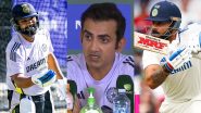 Gautam Gambhir Opens Up On Virat Kohli, Rohit Sharma's Futures in India National Cricket Team After 3–1 Defeat in Border-Gavaskar Trophy 2024–25, Says 'They'll Decide What Is Best for Indian Cricket'