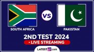 South Africa vs Pakistan Free Live Streaming Online, 2nd Test 2025 Day 1: How To Watch SA vs PAK Cricket Match Live Telecast on TV in India?