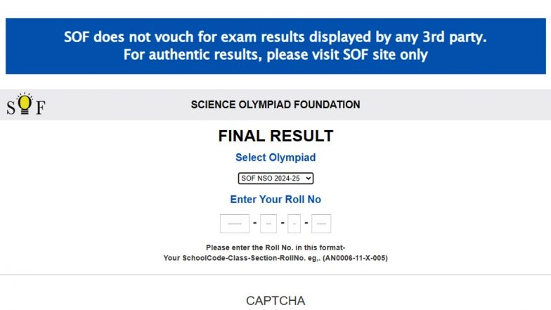 SOF NSO Results 2024-25 Out at sofworld.org: National Science Olympiad Exam Result Released, Get Direct Link and Know Steps To Download