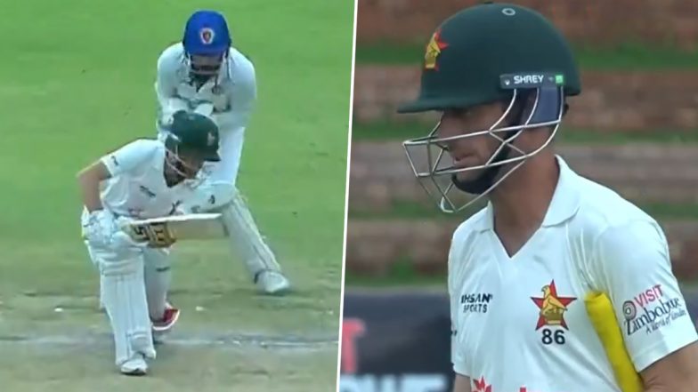 Sean Williams Shows Sportsmanship, Walks Off After Edging Without Waiting for Umpire’s Decision During ZIM vs AFG 2nd Test 2024-25 (Watch Video)