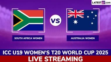 South Africa Women vs Australia Women, ICC U19 Women's T20 World Cup 2025 Free Live Streaming Online: Get Telecast Details of SA-W vs AUS-W Semi-Final Cricket Match With Timing in IST