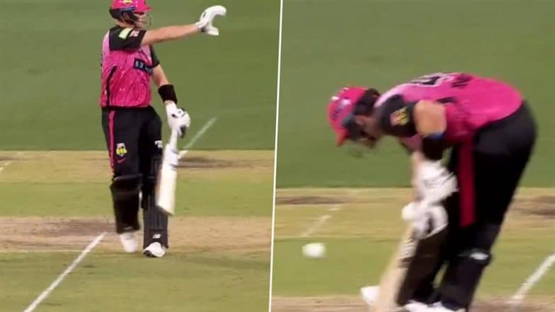 Steve Smith Narrowly Saves Himself From Being Played On, Desperately Blocks Ball From Hitting His Stumps With A Twist of His Signature Quirky Antics During BBL 2024-25 (Watch Video)