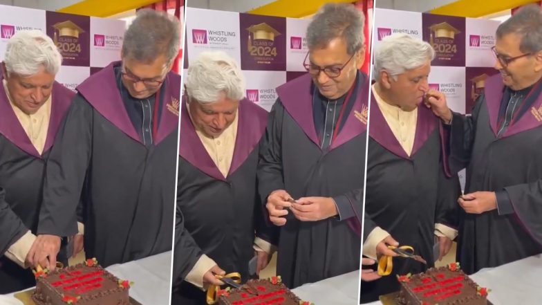 ‘Taal’ Director Subhash Ghai Rings in His 80th Birthday With Javed Akhtar Post Convocation at Whistling Woods International (Watch Video)