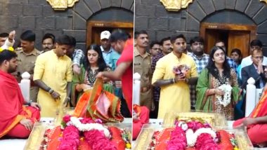 Suryakumar Yadav, Wife Devisha Shetty Seek Blessings at Sai Baba Temple in Shirdi Ahead of IND vs ENG T20I Series 2025 (Watch Video)