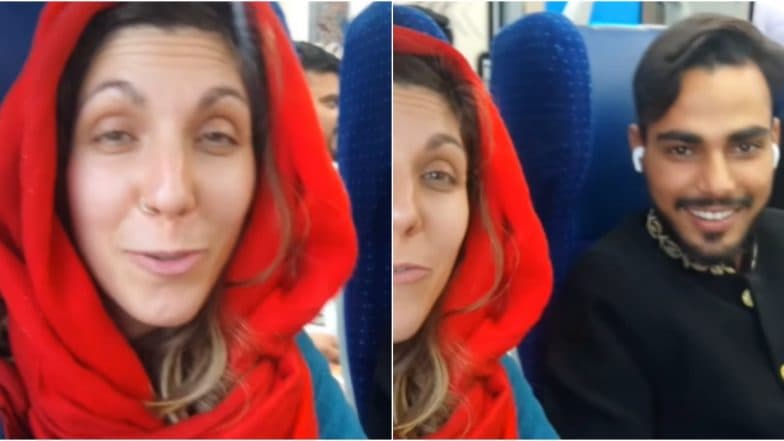 Foreign Female Tourist Trolls ‘Annoying’ Indian Man Hard After Facing Harassment on Her First Train Journey in India, Calls Him ‘D*ckHead’ in Viral Video (Watch)