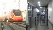 First Vande Bharat Train&rsquo;s Trial Run From Mata Vaishno Devi Station to Srinagar Conducted Successfully in Jammu and Kashmir (Watch Videos)