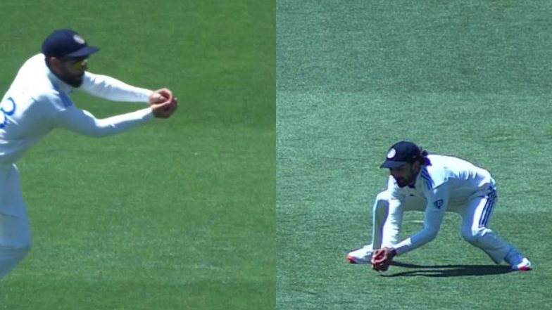 Virat Kohli, KL Rahul Take Impressive Catches in Slip Cordon As Nitish Kumar Reddy Takes Two Wickets in Two Balls During IND vs AUS 5th Test 2024–25 (Watch Video)