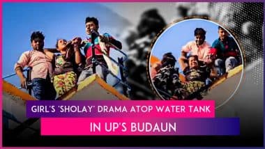 ‘Sholay’ Movie Scene-Like Drama in Budaun, Girl Climbs Atop Water Tank After Dispute With Family Over Marriage