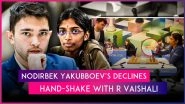 Uzbekistan Grandmaster Nodirbek Yakubboev Declines Hand-Shake With R Vaishali Due to Religious Reasons During Tata Steel Chess Tournament 2025, Apologises Later
