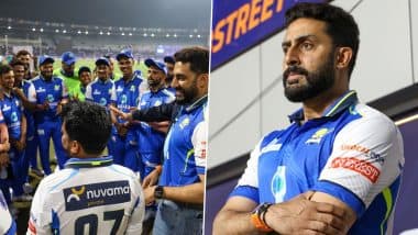 Abhishek Bachchan Celebrates Majhi Mumbai's Victory in ISPL 2025 with Sachin Tendulkar and Team (View Pics)