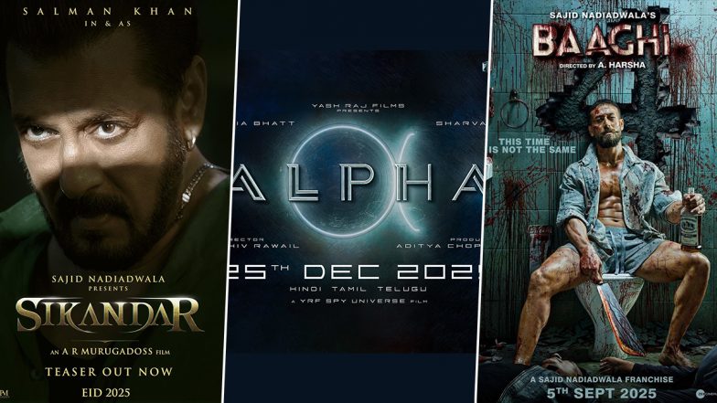 New Year 2025 Upcoming Bollywood Films: ‘Sikandar’, ‘Alpha’, ‘Baaghi 4’ and More Movies Set To Thrill Audiences
