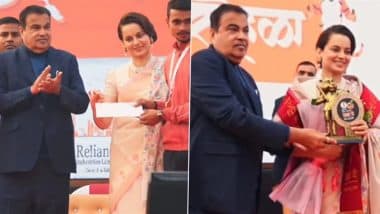 Union Minister Nitin Gadkari and ‘Emergency’ Actress Kangana Ranaut Inaugurate Khasdar Krida Mahotsav 2025 in Nagpur (Watch Video)