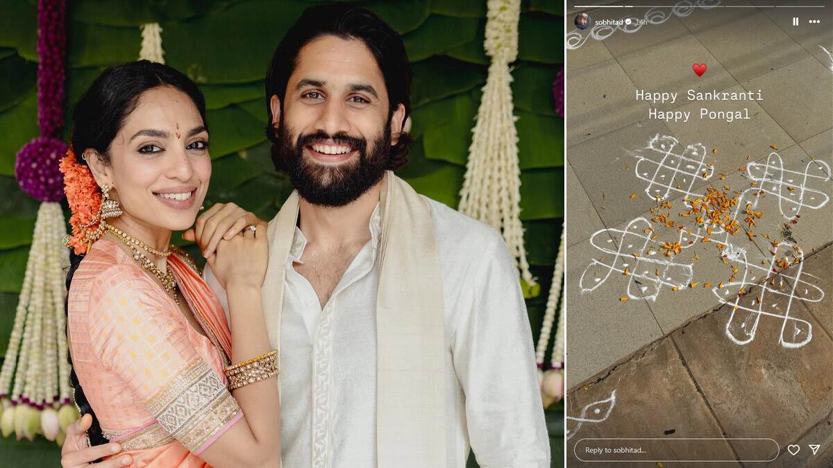 Sobhita Dhulipala Stuns in a Red Saree While Celebrating Her First Pongal with Naga Chaitanya as Newlyweds
