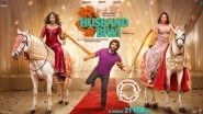 &lsquo;Mere Husband Ki Biwi&rsquo;: Arjun Kapoor Gets Stuck in a Tug-of-War Between Bhumi Pednekar and Rakul Preet Singh in First Look Poster (View Pic)