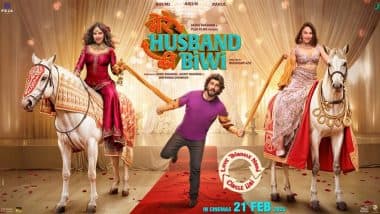 ‘Mere Husband Ki Biwi’: Arjun Kapoor Gets Stuck in a Tug-of-War Between Bhumi Pednekar and Rakul Preet Singh in First Look Poster (View Pic)