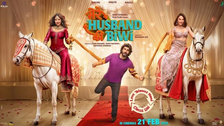 'Mere Husband Ki Biwi': Arjun Kapoor, Bhumi Pednekar, and Rakul Preet Singh Stir Up a Hilarious Love Triangle in First Poster
