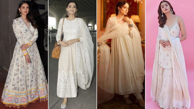 Alia Bhatt, Sonam Kapoor & Other Actresses Slay in Simple White Ethnic Suits (View Pics)