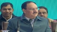 Delhi Assembly Elections 2025: BJP President JP Nadda Launches &lsquo;Sankalp Patra&rsquo;, Promises INR 21,000 for Pregnant Women, INR 500 LPG Subsidy and Atal Canteens (Watch Video)