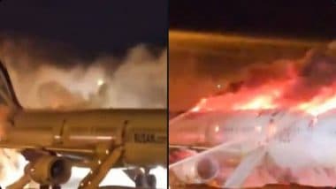 South Korea: Air Busan Plane Catches Fire at Gimhae International Airport in Busan; All 176 Passenger on Board Evacuated (Watch Videos)