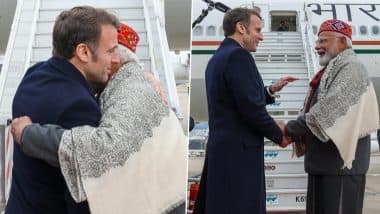 French President Emmanuel Macron Personally Sees Off PM Narendra Modi at Marseille Airport As He Wraps Up Historic Visit and Departs for US (See Pics)