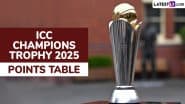 ICC Champions Trophy 2025 Points Table Updated: New Zealand Move to Top Spot in Group A After Emphatic Win Over Pakistan