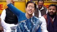 Delhi Assembly: LoP Atishi Leads Sit-In Protest After 21 Suspended AAP MLAs Denied Entry Into Premises, Alleges ‘Highhandness of Speaker Vijender Gupta’ (Watch Video)