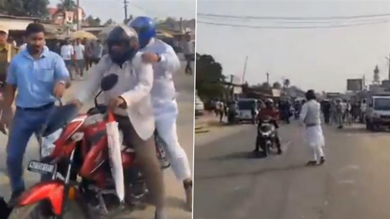 Assam: Congress MP Rakibul Hussain, Security Personnel Attacked at Rupohihat in Nagaon (Watch Video)