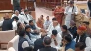Rajasthan: Congress MLAs Stage Sit-In Protest Inside State Assembly After Suspension of 6 Members (Watch Video)