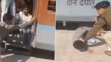 Unnao: Man Slips While Deboarding Moving Pune-Gorakhpur Train, RPF ASI Saves Him, Video Goes Viral