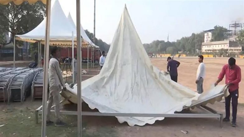 Delhi CM Swearing-In Ceremony: Preparations in Full Swing at Ramlila Maidan Ahead of Oath-Taking Ceremony of New BJP Government on February 20