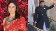 Aadar Jain-Alekha Advani Wedding: Saif Ali Khan-Kareena Kapoor Attend Their First Family Function Together After &lsquo;Jewel Thief&rsquo; Actor&rsquo;s Stabbing Incident (Watch Video)