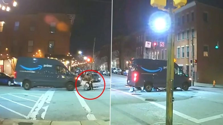 US Hit-and-Run: Amazon Delivery Van Runs Over Woman Twice, Driver Checks on Her Before Fleeing in Baltimore; Disturbing Video Surfaces