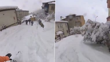 Turkey Snowfall Video: Citizen Snowboard Through Narrow Lanes, Clip Goes Viral