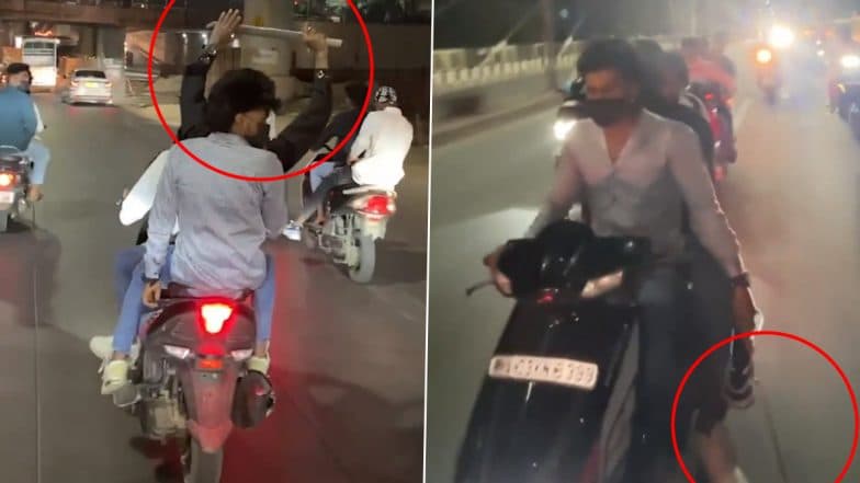 Bengaluru: Viral Video Shows Youths on Bikes Flashing Swords in Public for Instagram Reel, Police Nab 5