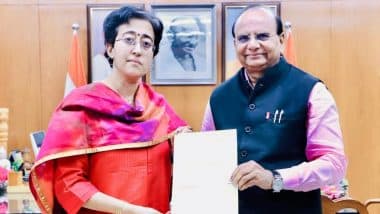 Atishi Marlena Steps Down As Delhi CM After AAP’s Disastrous Rout in Polls, Submits Resignation to L-G VK Saxena (See Pics)