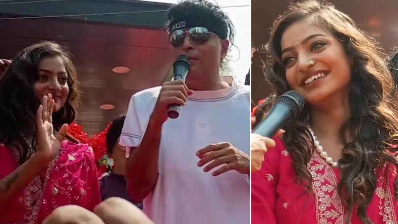 &lsquo;Ellarkkum Sugamalle?&rsquo;: Maha Kumbh 2025 Viral Girl Monalisa Bhosle Wows Kozhikode With Her Fluent Malayalam at Boby Chemmanur&rsquo;s Event (Watch Viral Video)