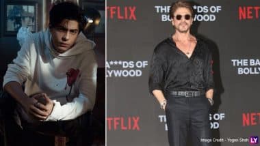 ‘The Ba***ds of Bollywood’: Shah Rukh Khan Arrives Solo to Promote Aryan Khan’s Directorial Debut at Netflix 2025 Event (Watch Video)