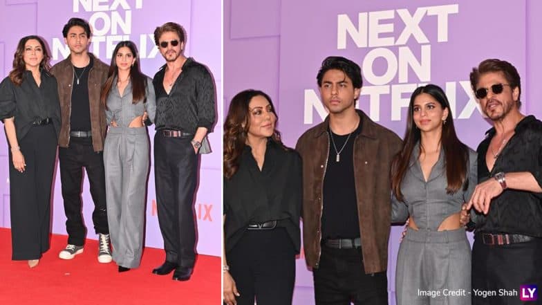 Netflix 2025 Event: Shah Rukh Khan, Gauri Khan and Suhana Khan Turn Heads at the Launch of Aryan Khan’s Directorial Debut Series ‘The Ba***ds of Bollywood’ (See Pics)