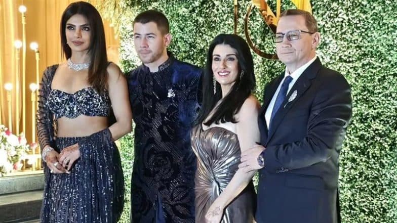 Priyanka Chopra and Nick Jonas Look Elegant Twinning in Black at Siddharth Chopra’s Wedding (Watch Videos & Pic)